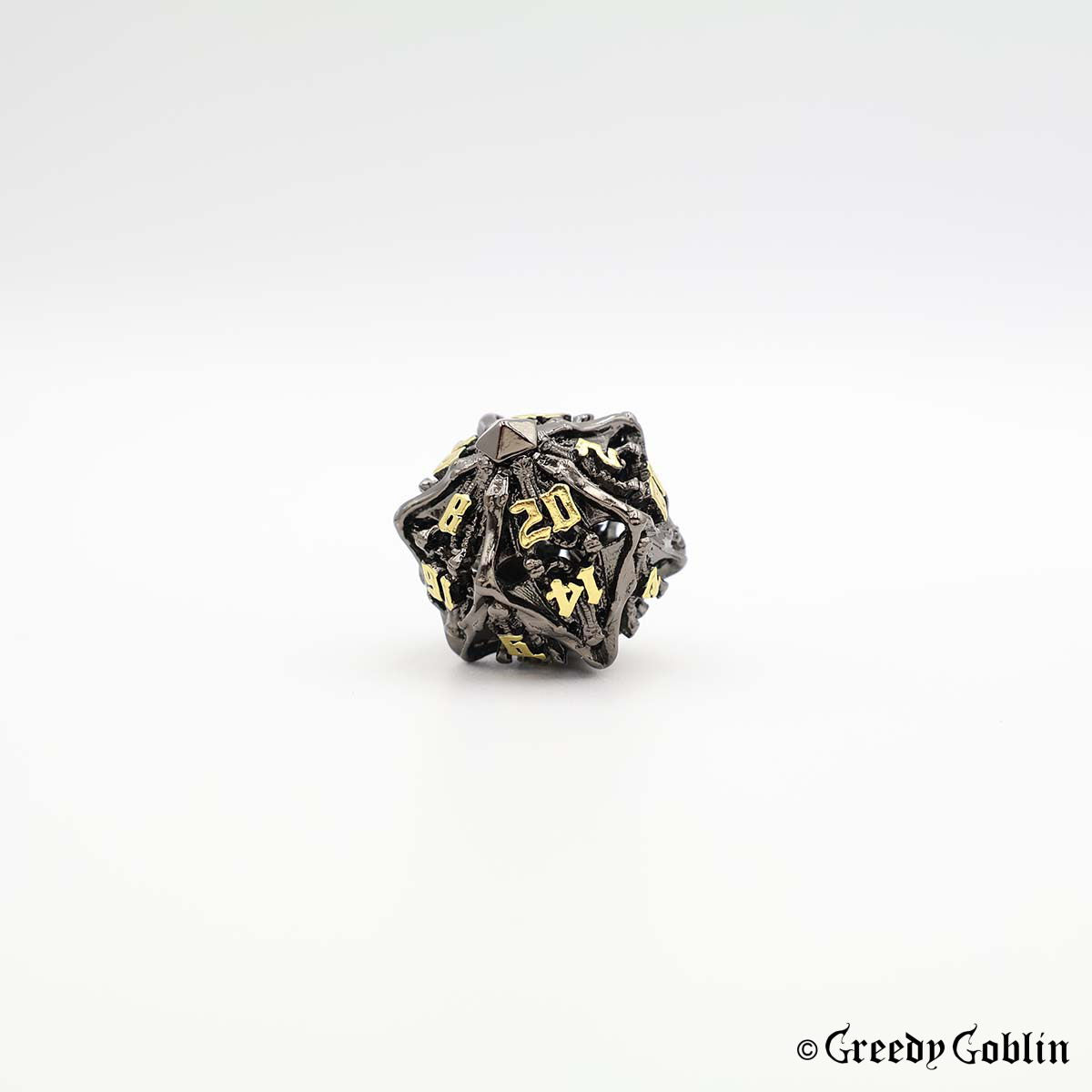 Metal Hollow Dice Set (Skull Gun Metal)