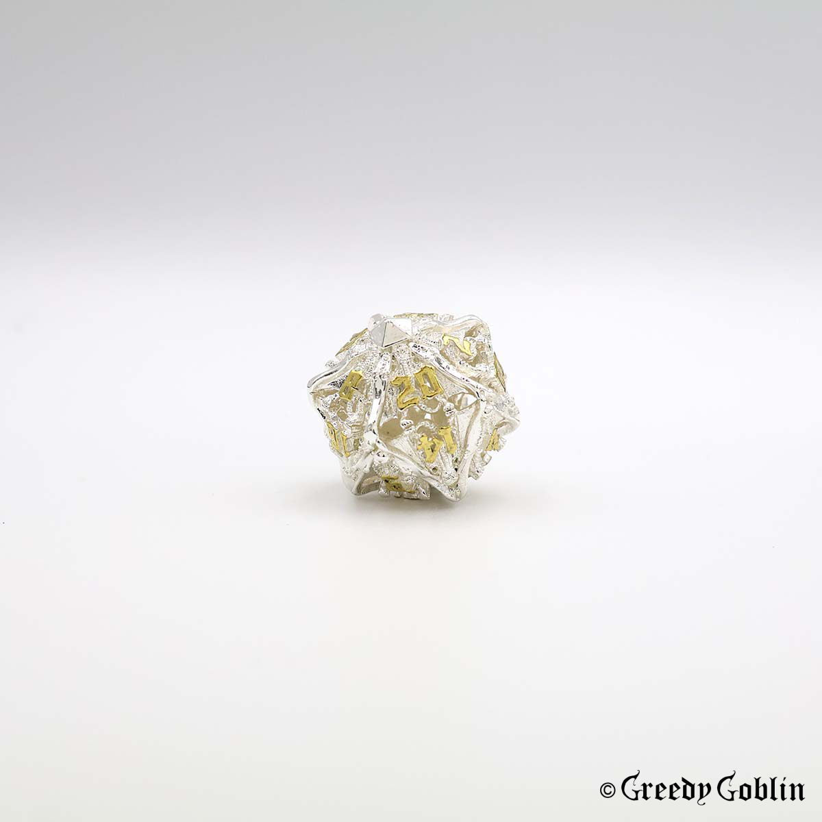 Metal Hollow Dice Set (Skull Silver)