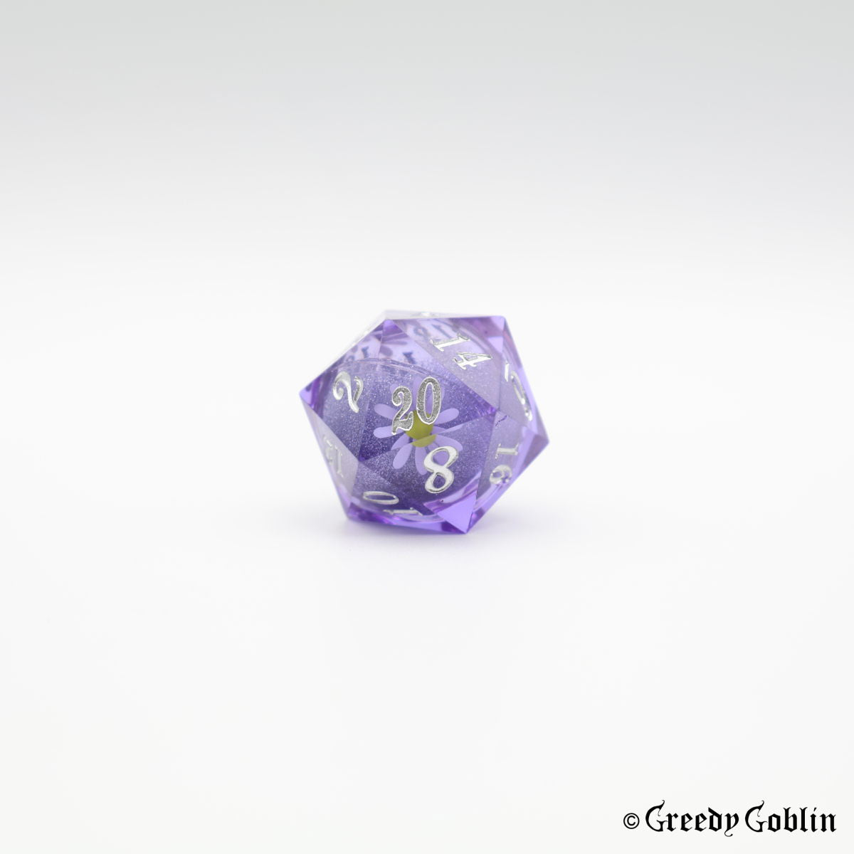 Liquid Core Dice Set Purple Daisy