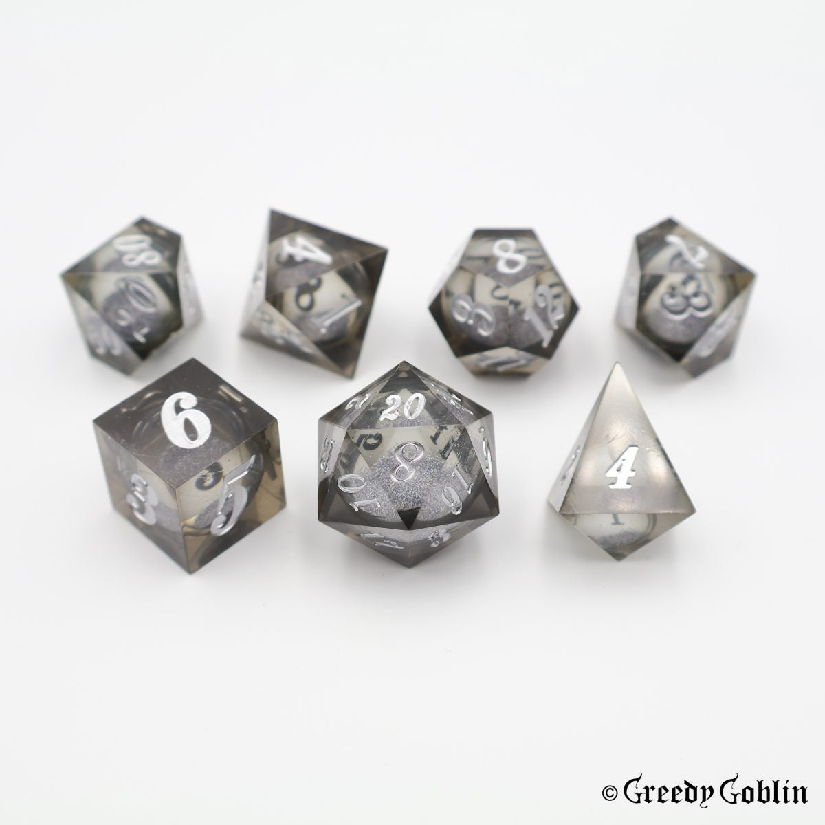 Liquid Core Dice Set Dark Grey