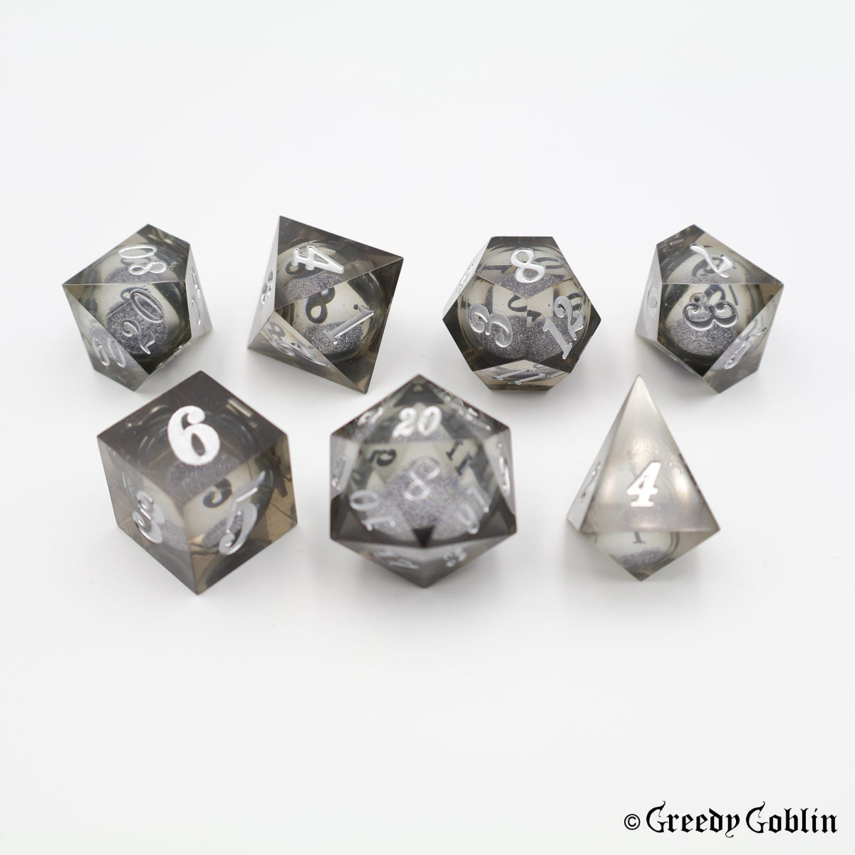 Liquid Core Dice Set Dark Grey
