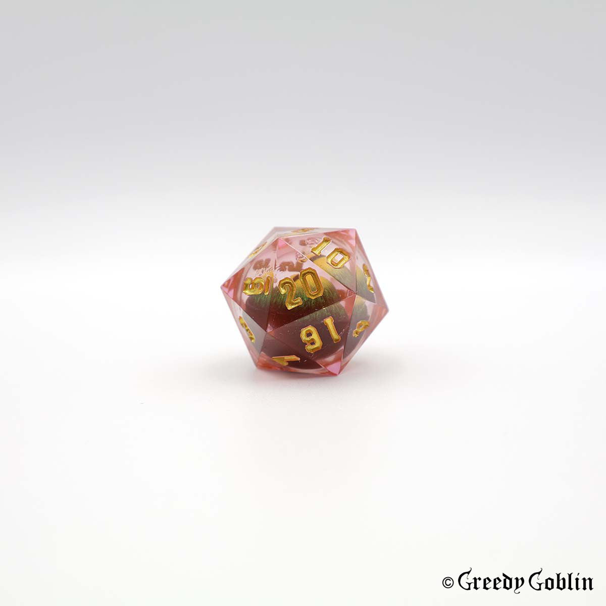 Liquid Core Dice Set (Green Eyed Red)