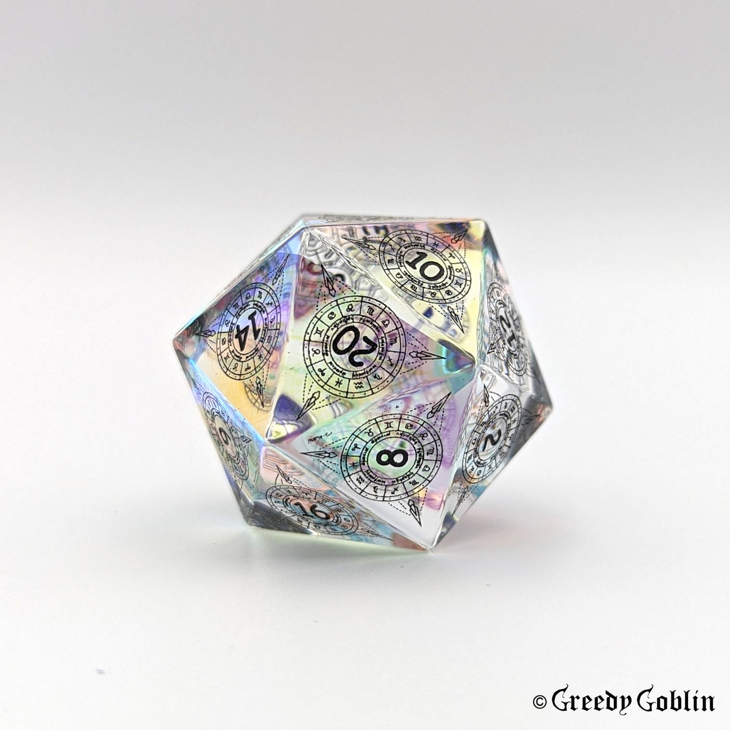 Medium Glass D20 (Astrology)