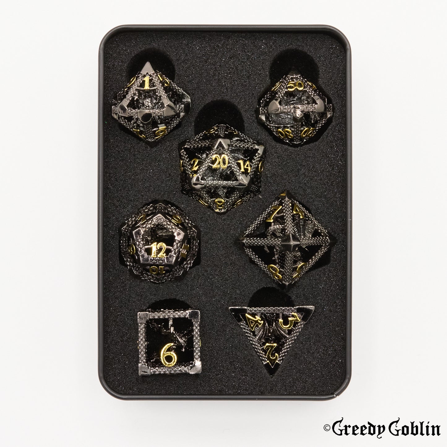 Caged Dragon Black Gold hollow