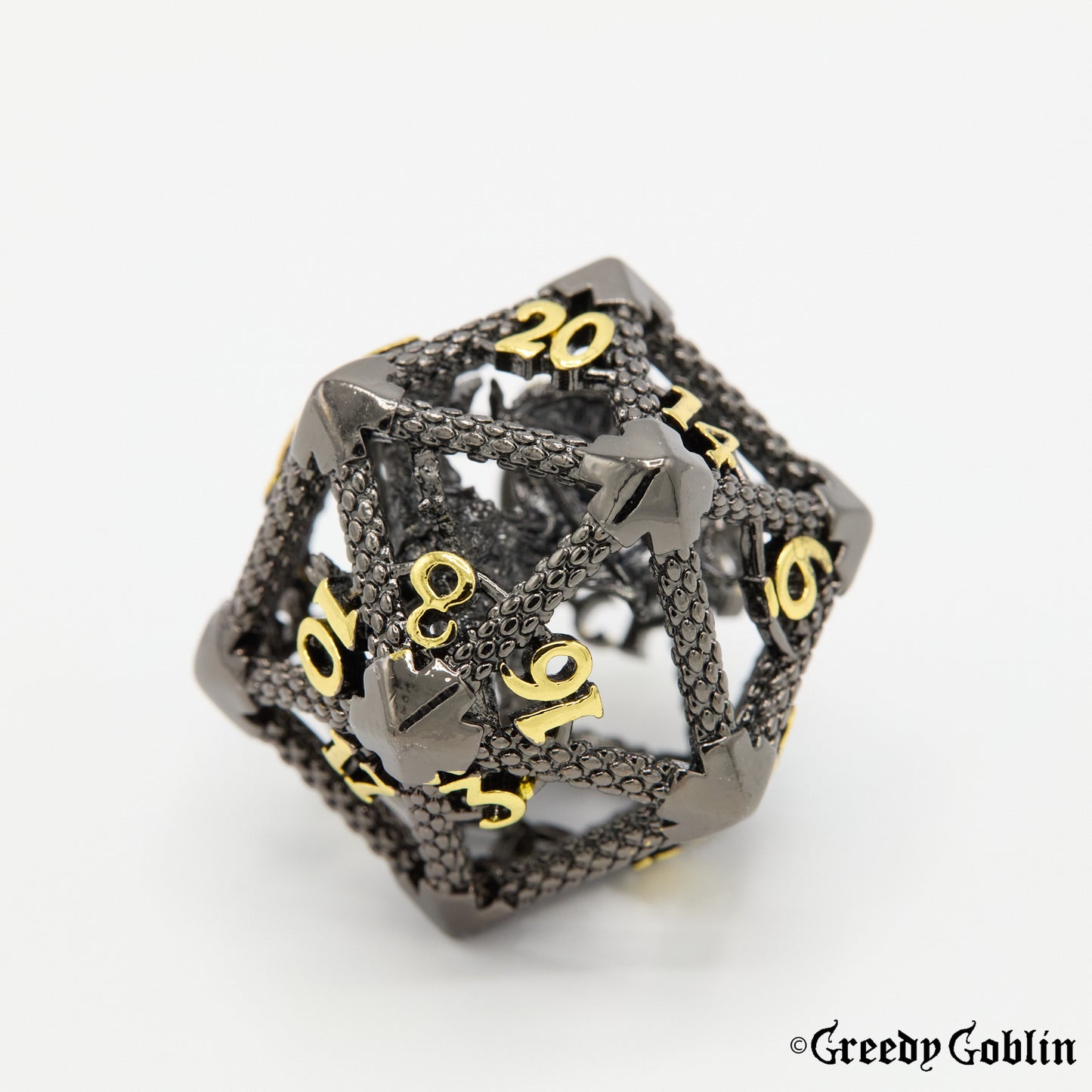 Caged Dragon Black Gold hollow
