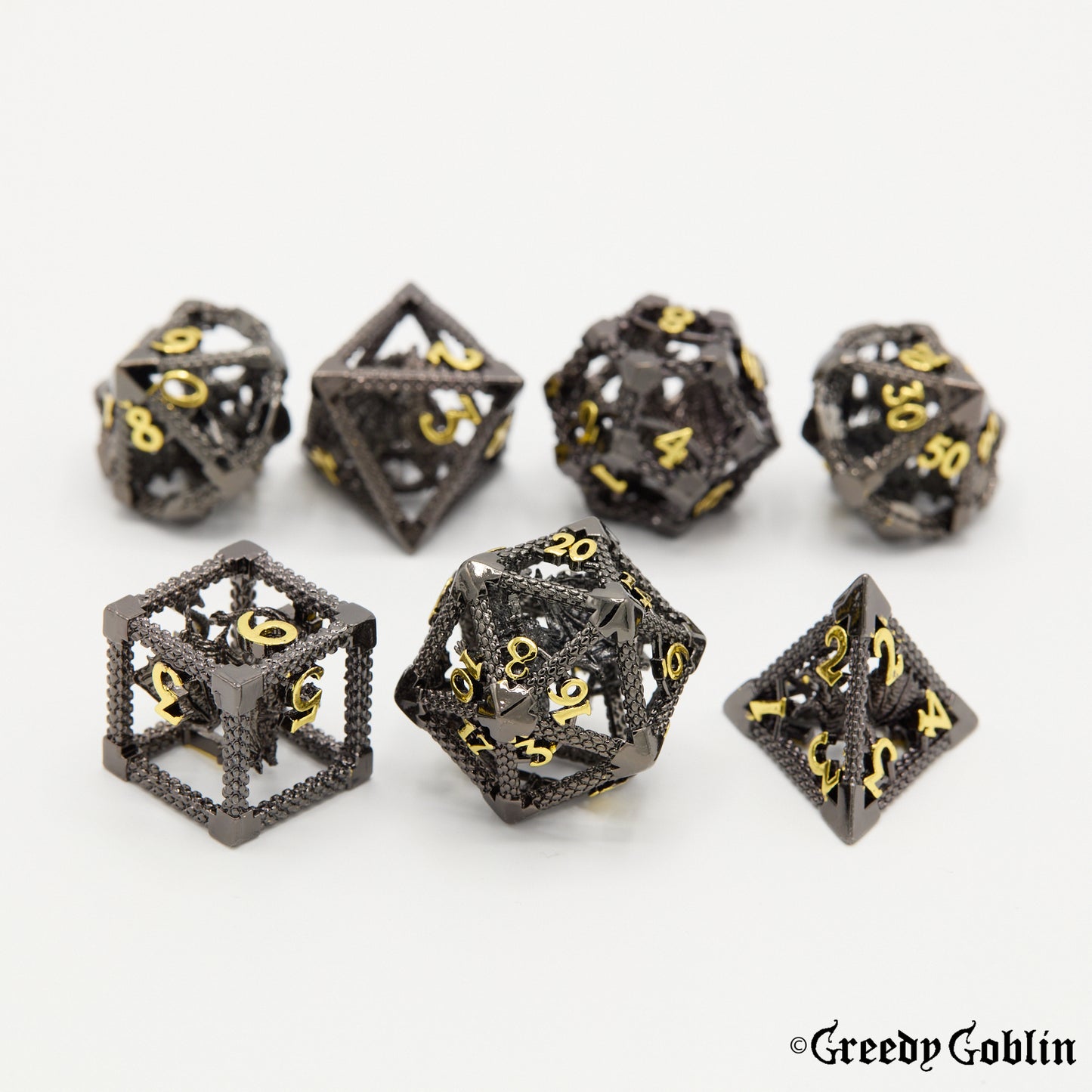 Caged Dragon Black Gold hollow