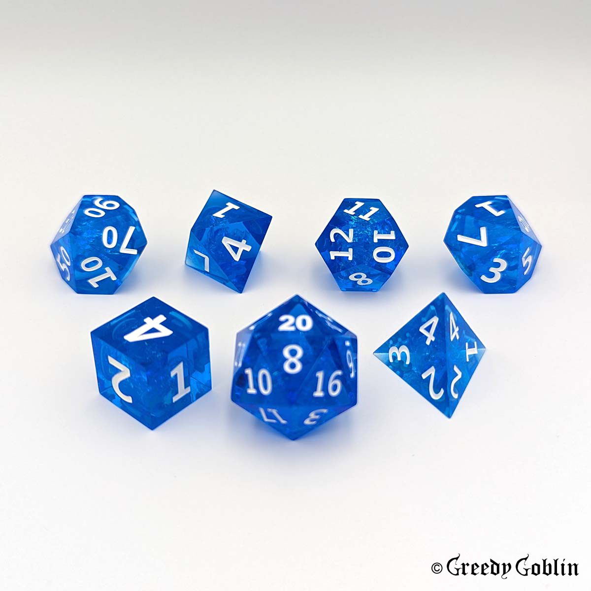 Sharp Polydice Set (Transparent Blue)
