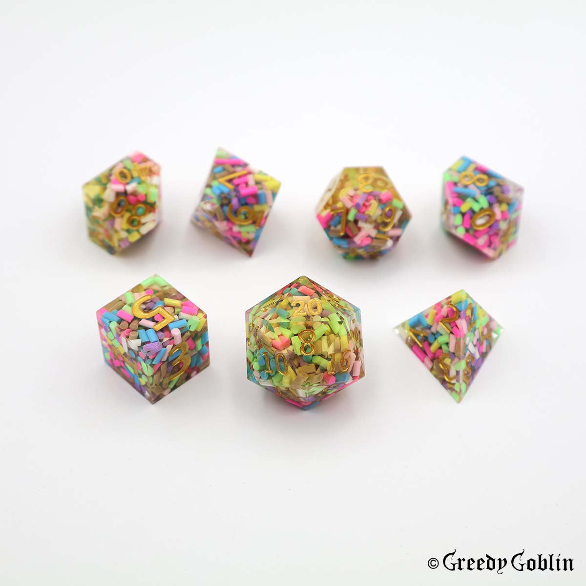 Sharp Polydice Set (Transparent Sprinkle)