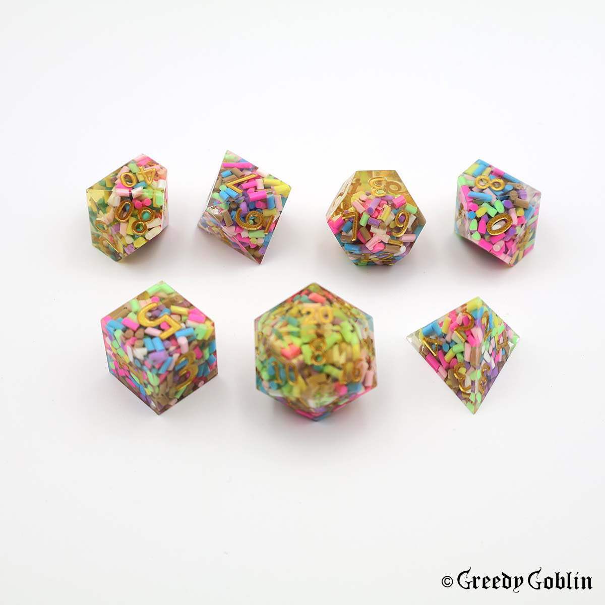 Sharp Polydice Set (Transparent Sprinkle)