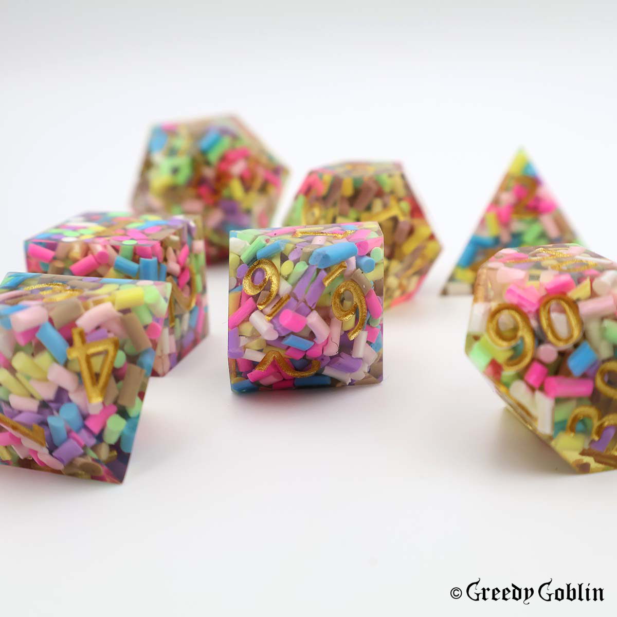Sharp Polydice Set (Transparent Sprinkle)
