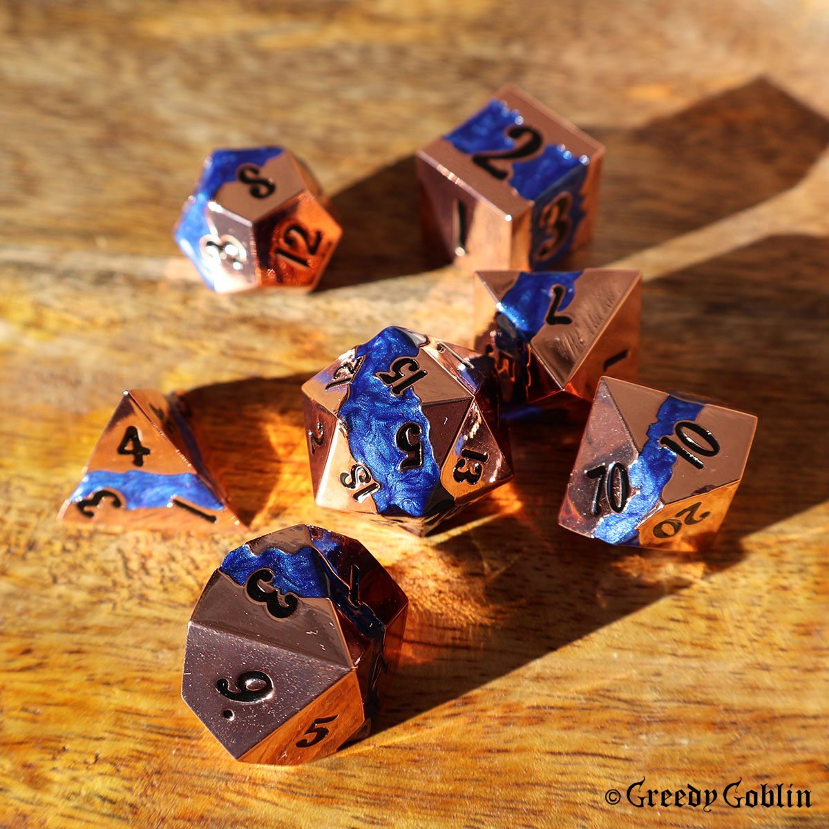 Metal Polydice Set (Copper with Blue Mica)