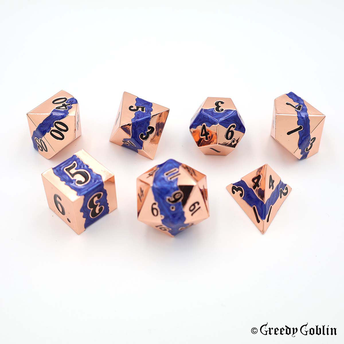 Metal Polydice Set (Copper with Blue Mica)