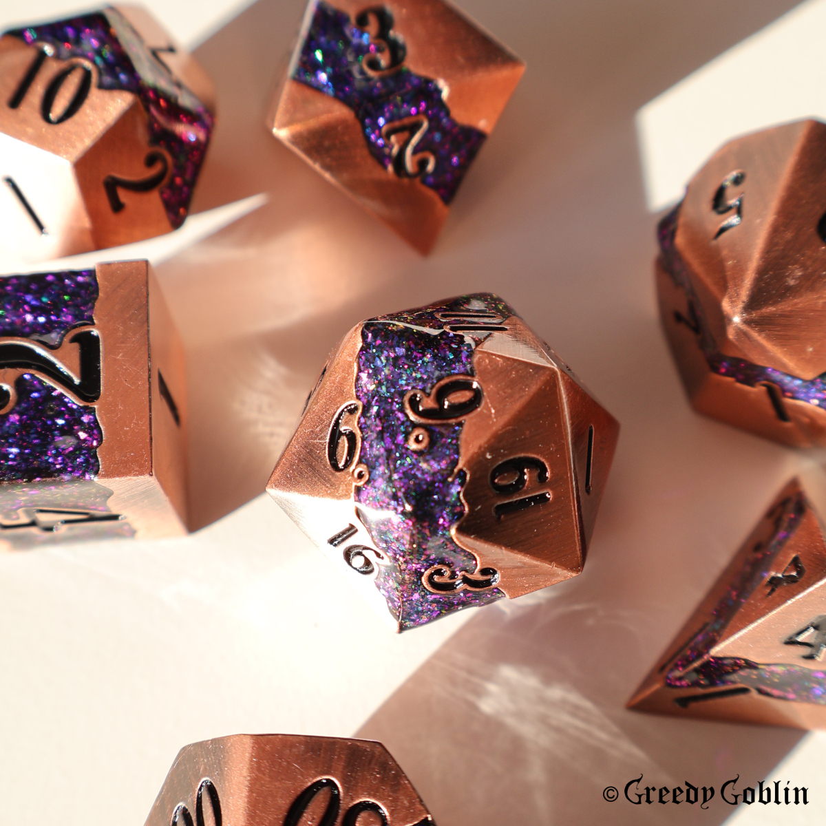 Metal Polydice Set (Copper with Purple Mica)