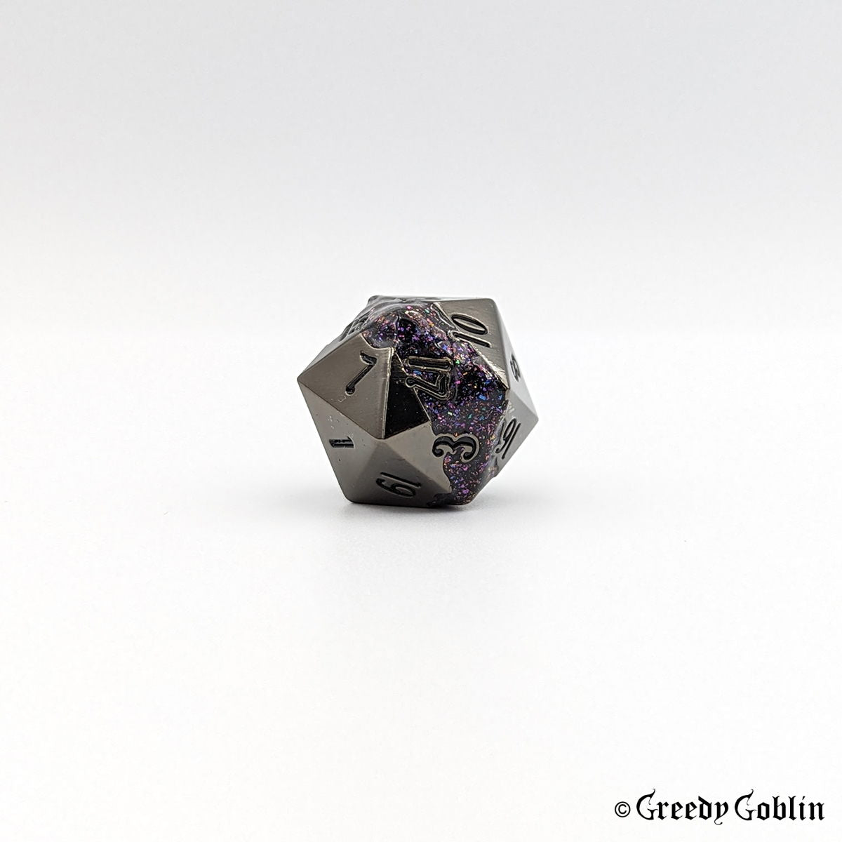 Metal Polydice Set (Shiny Gunmetal with Purple Mica)