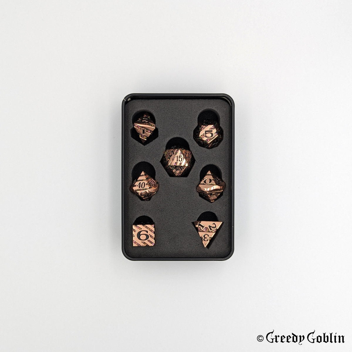 Metal Polydice Set (Copper Striped Sparkle)