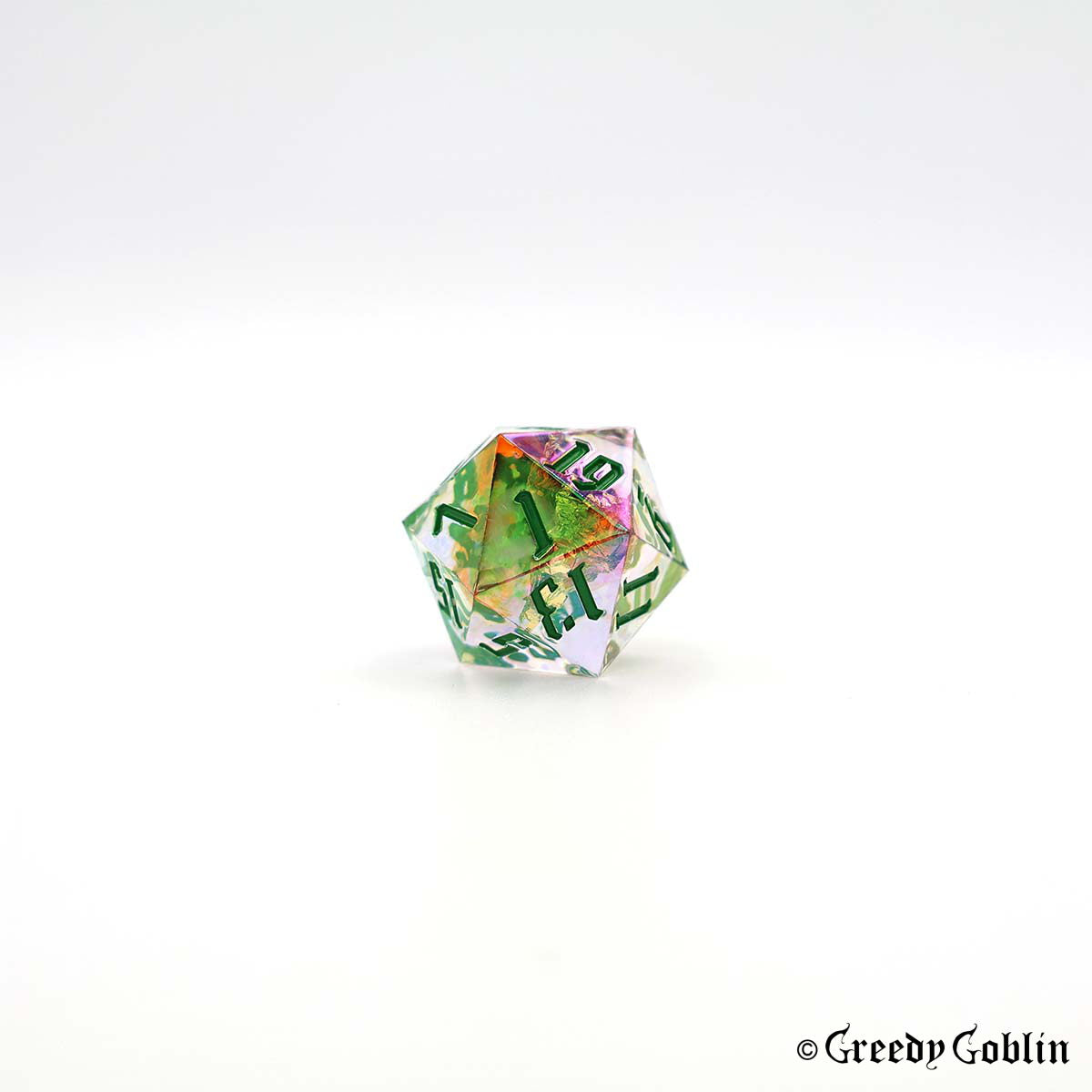 Sharp Polydice Set (Oil Purple Green Flakes)