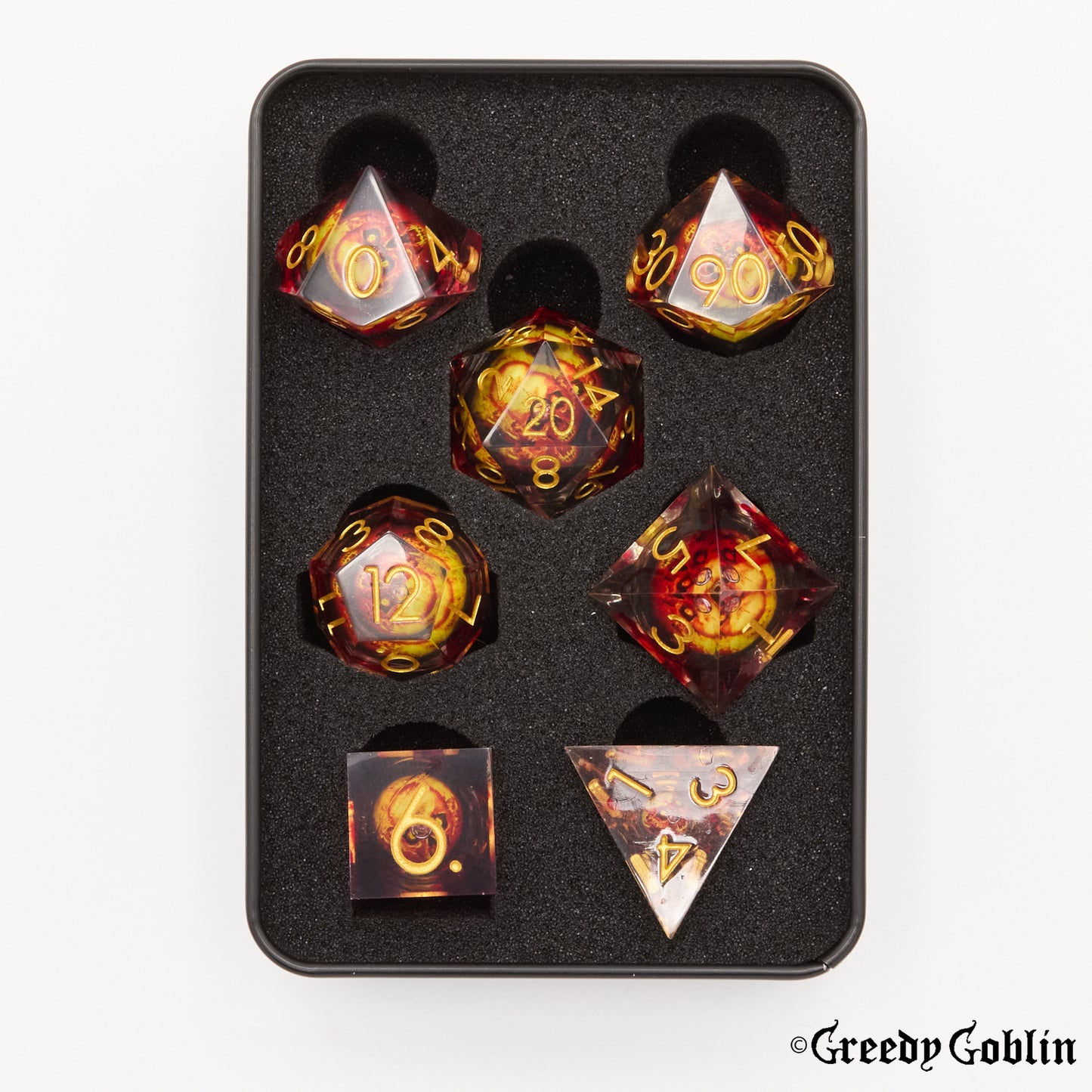Liquid Core Dice Set (Yellow Skull)