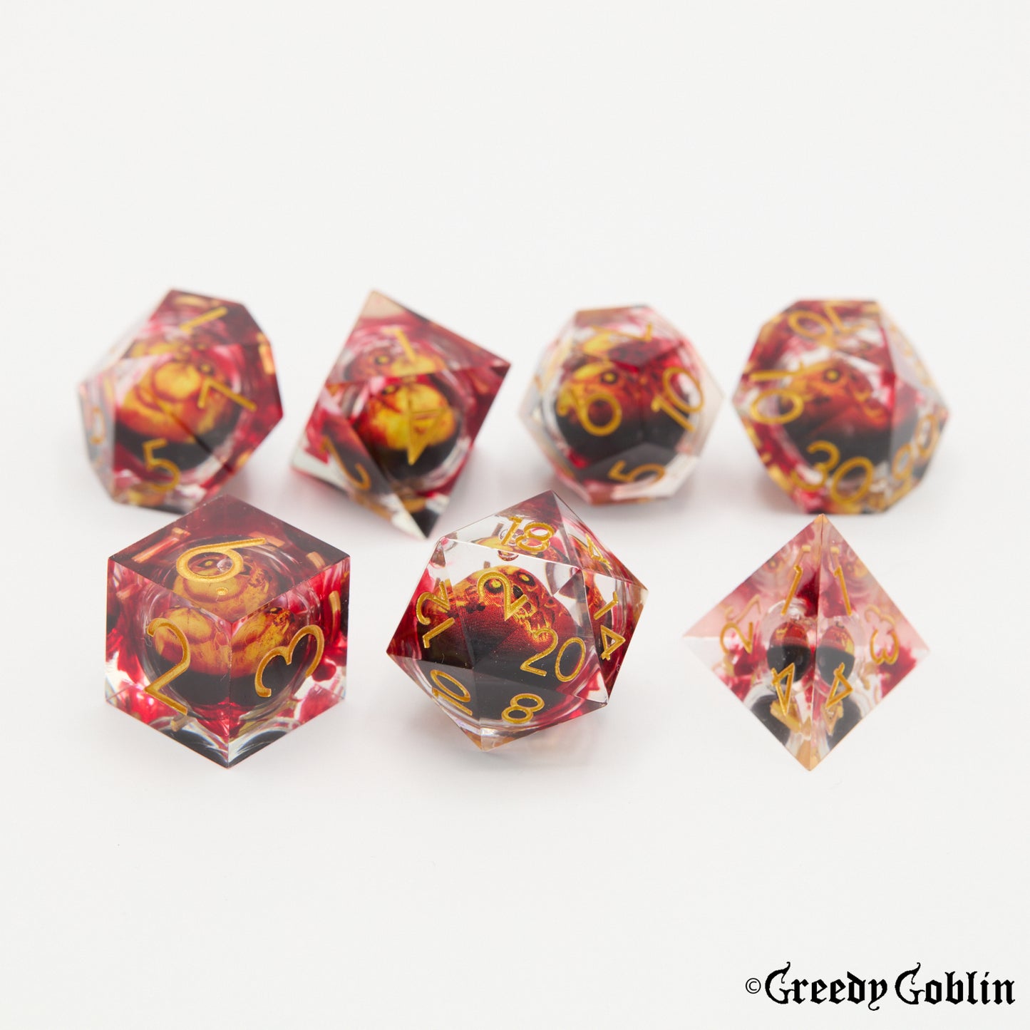Liquid Core Dice Set (Yellow Skull)