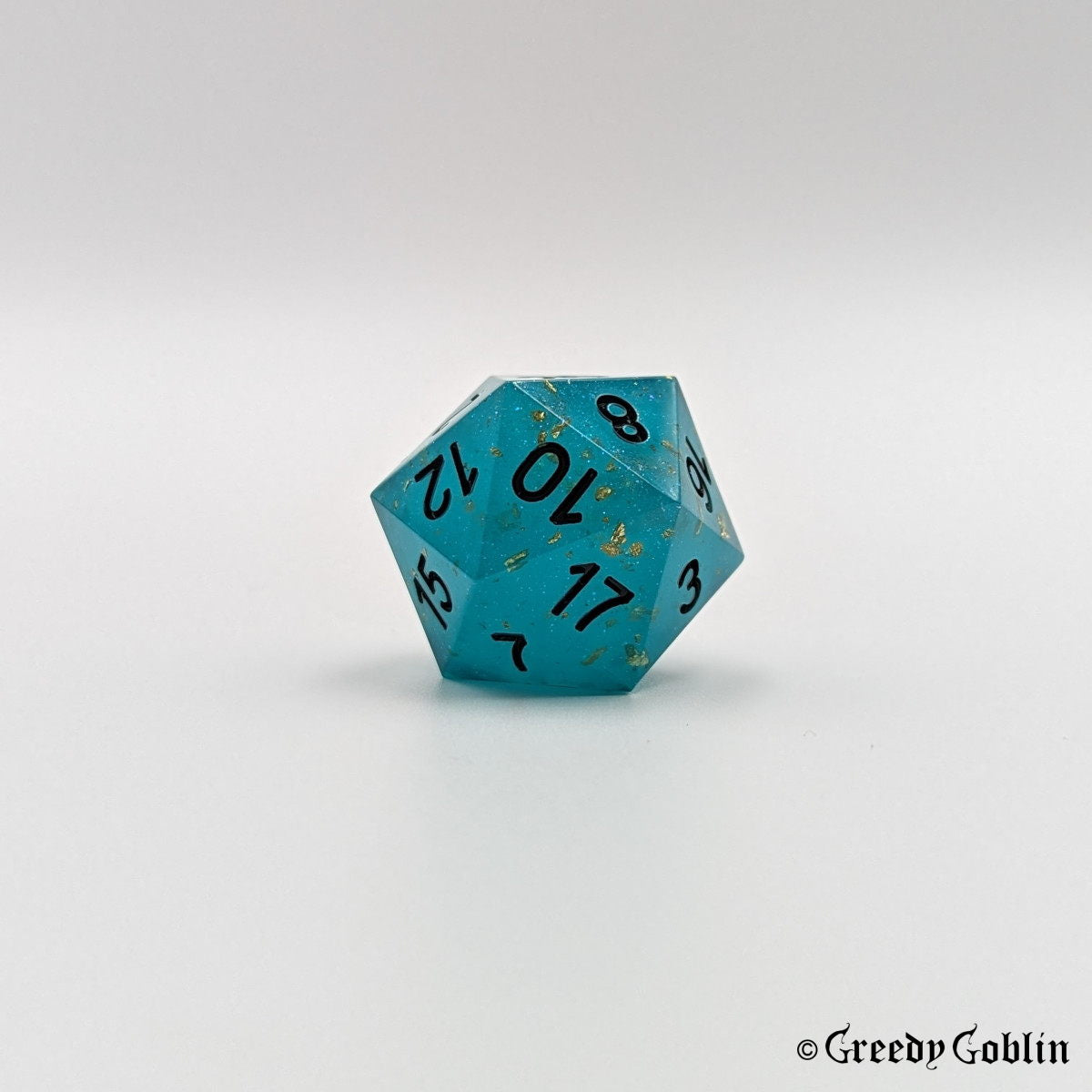 Sharp Polydice Set (Cloudy Blue / Gold flakes)