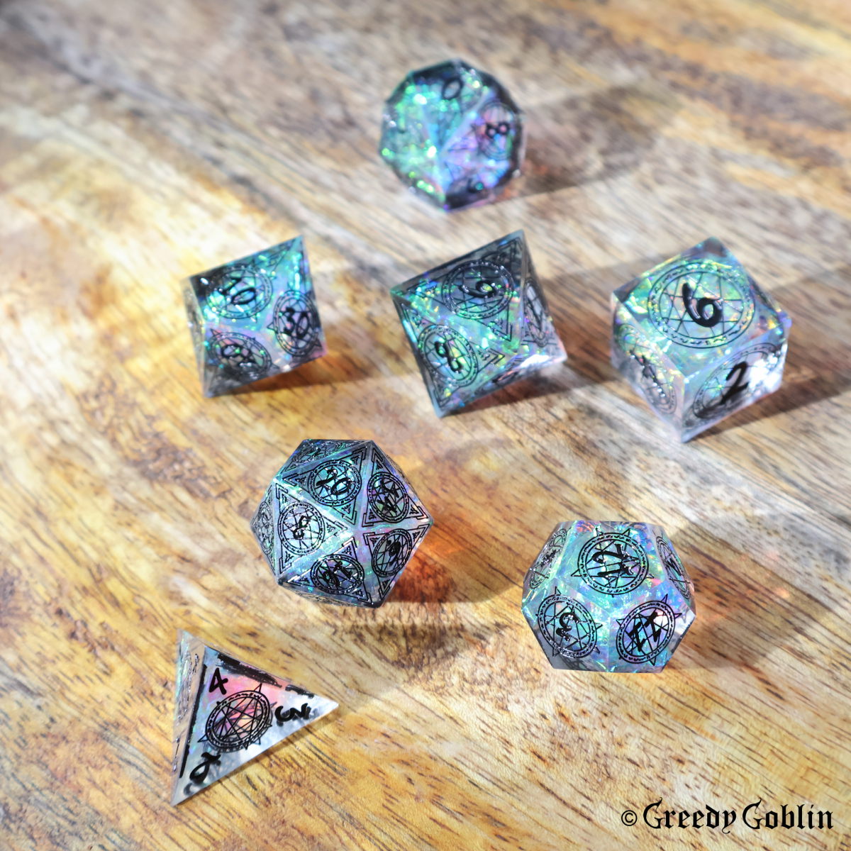 Sharp Polydice Set Transparent Constellation