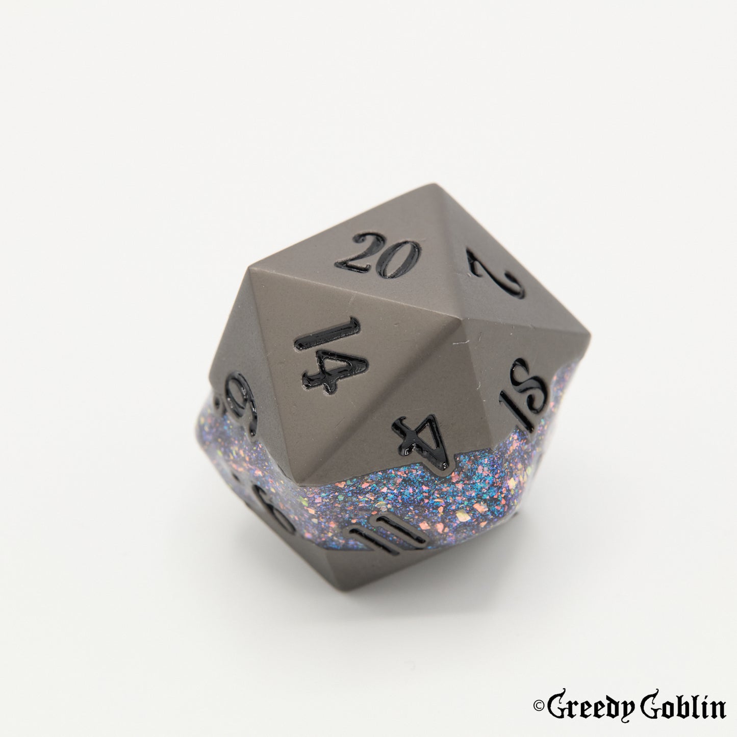 Metal Polydice Set (Grey with Lapis Mica)