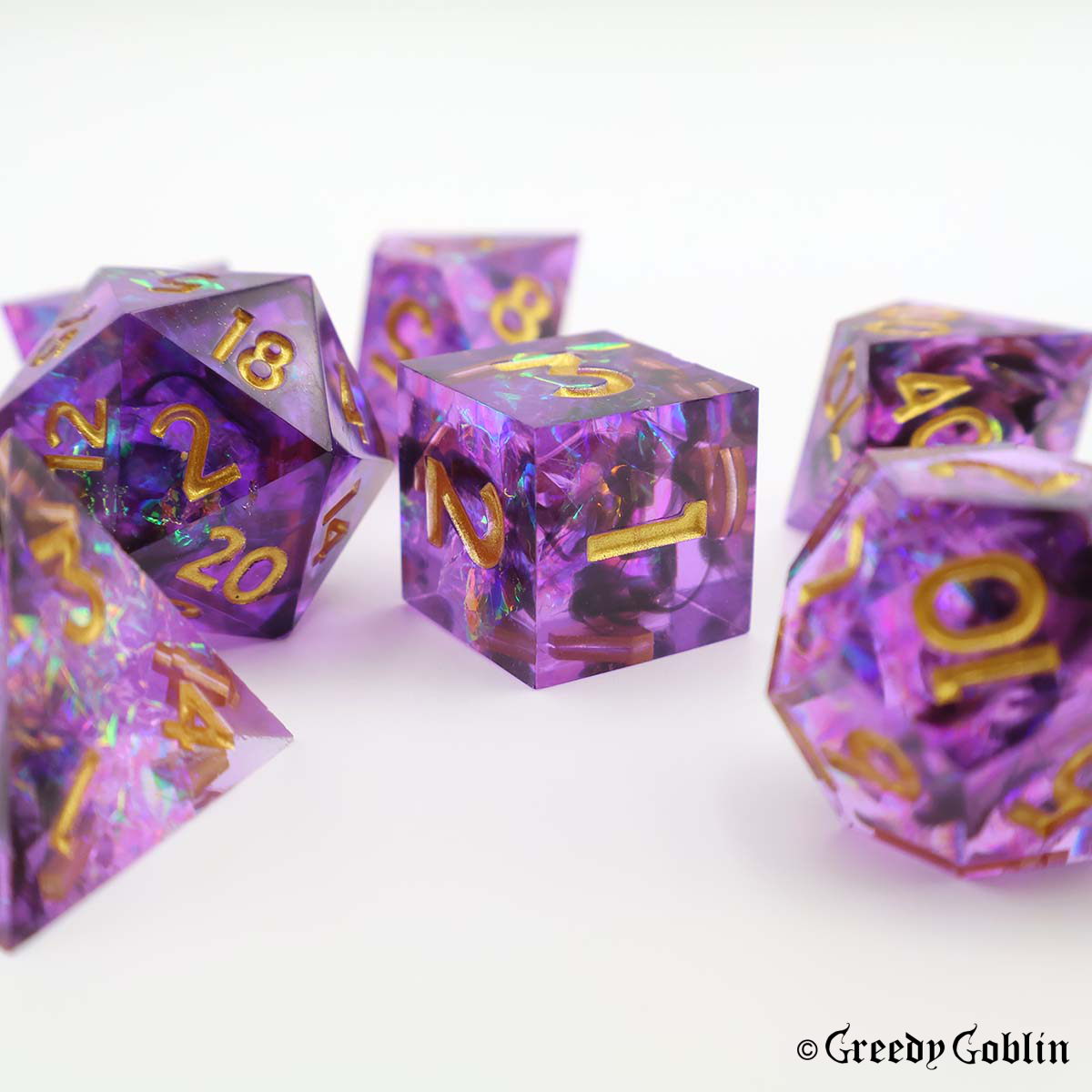 Sharp Polydice Set (Transparent Purple)