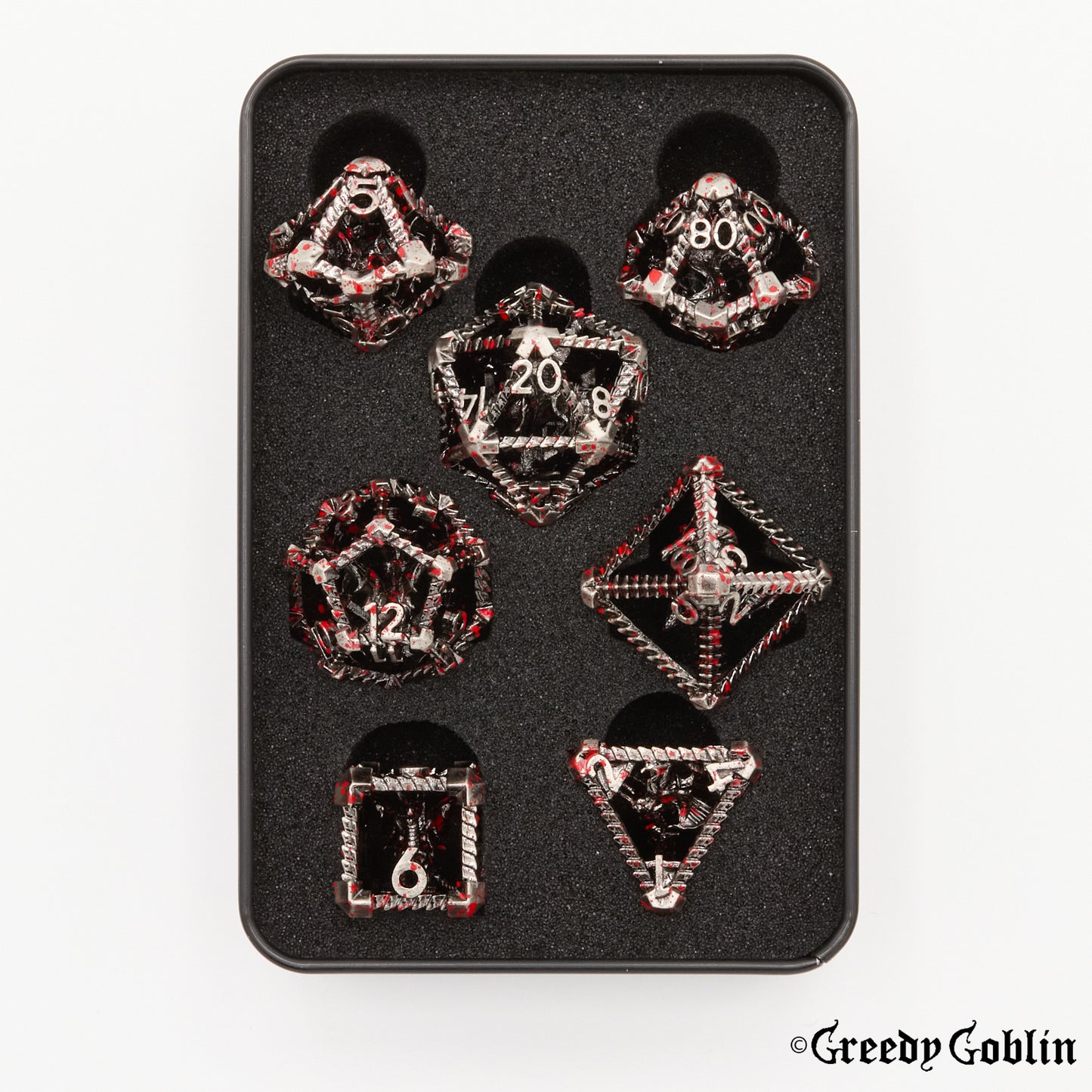 Metal Hollow Dragon Blood Dice Set