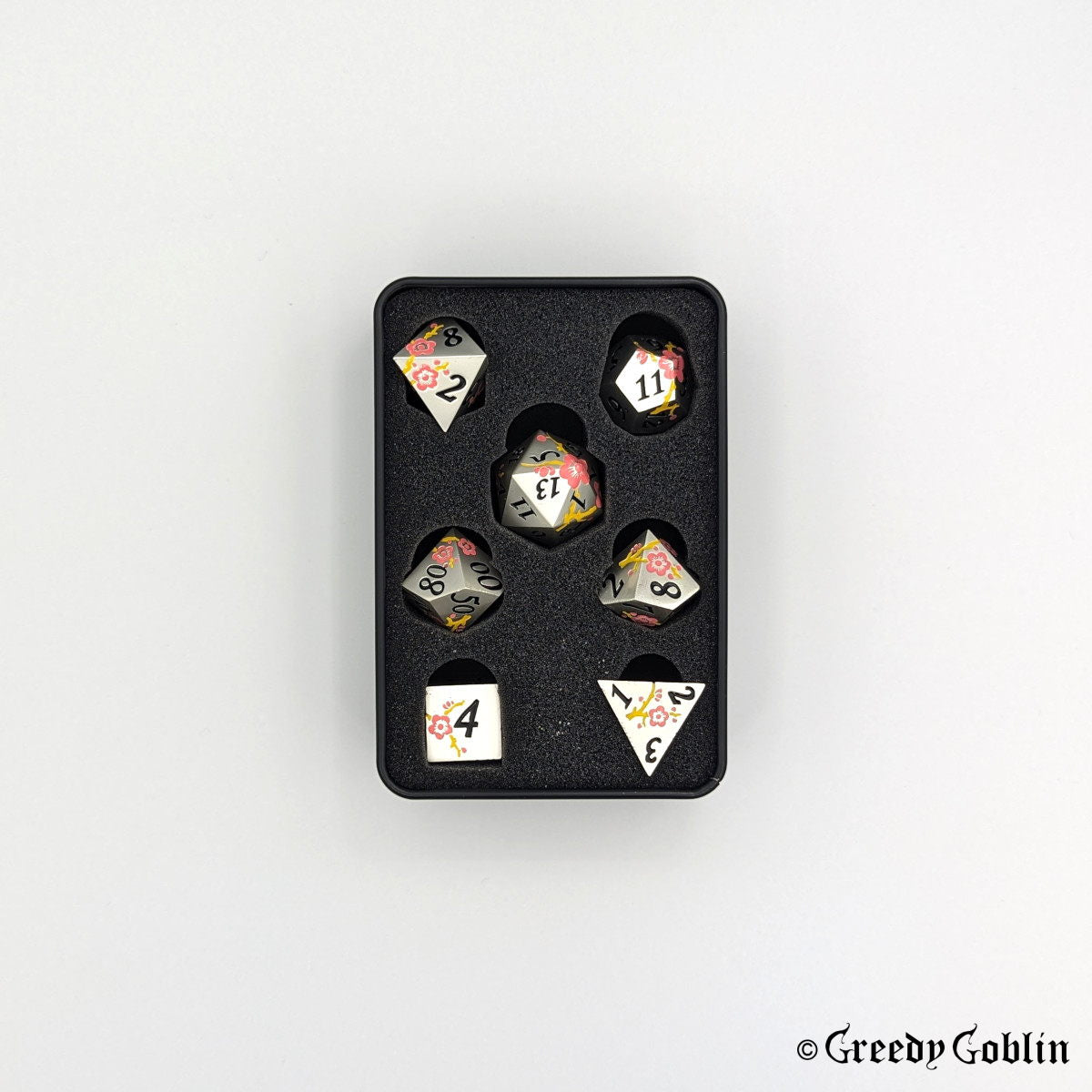 Metal Polydice Set (Silver Blossom)