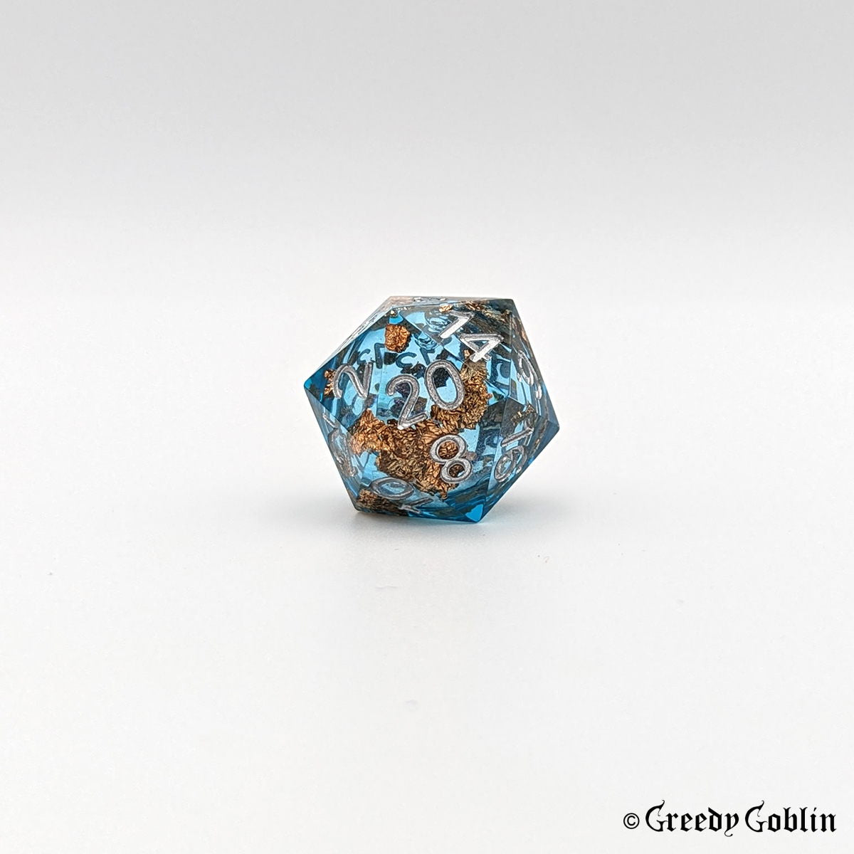 Liquid Core Dice Set (Transparent Blue with Silver)