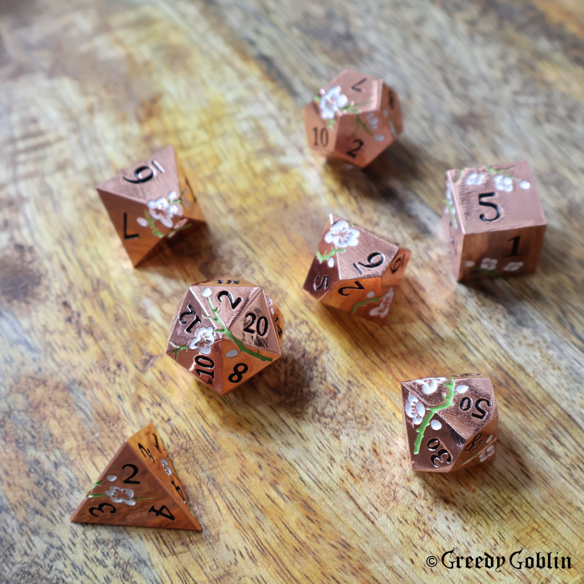 Metal Polydice Set (Rose Blossom White Detail)