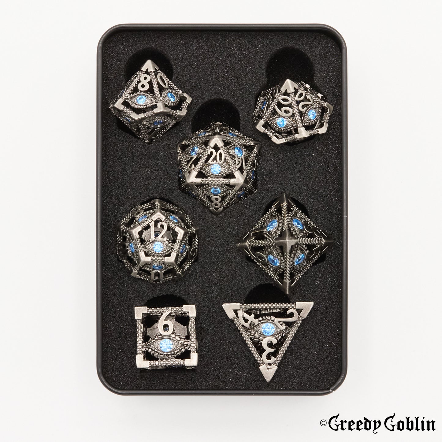 Metal Hollow Dice Set (Seer Gunmetal)