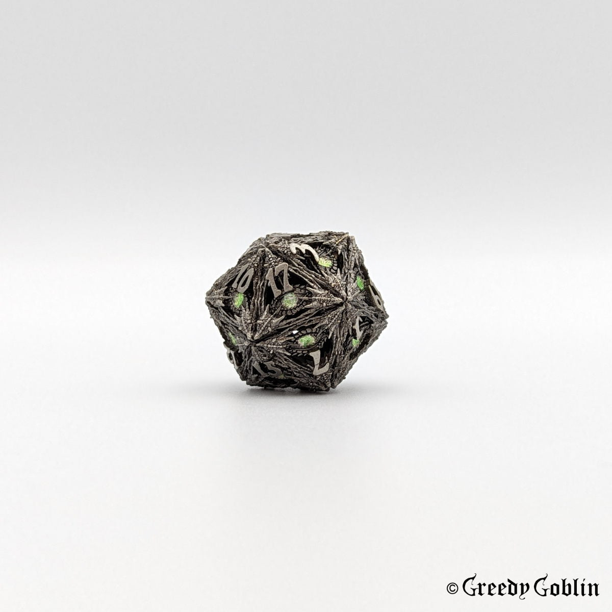 Metal Hollow Dice Set (Green Eyes)