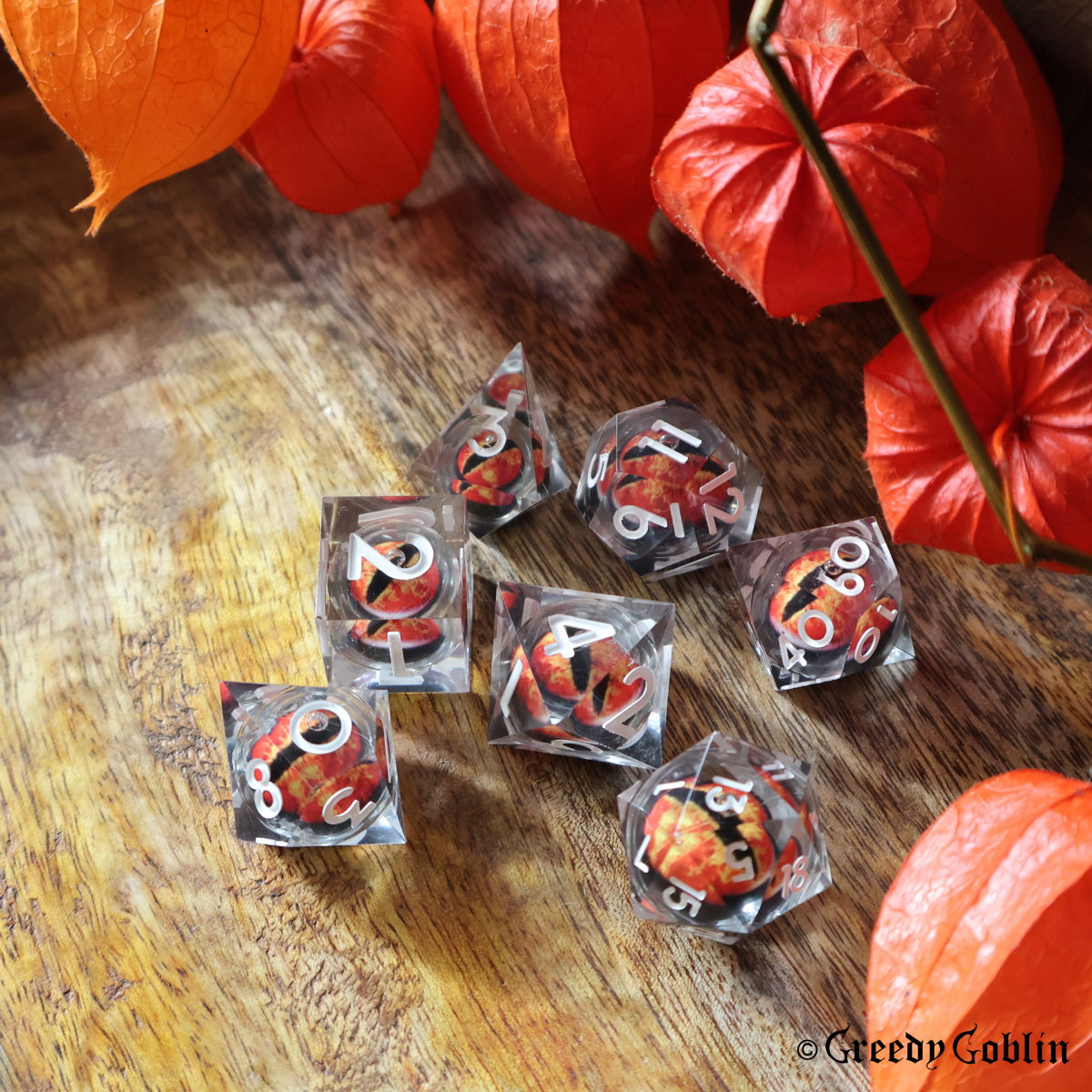 Liquid Core Dice Set (Clear Red Eye)