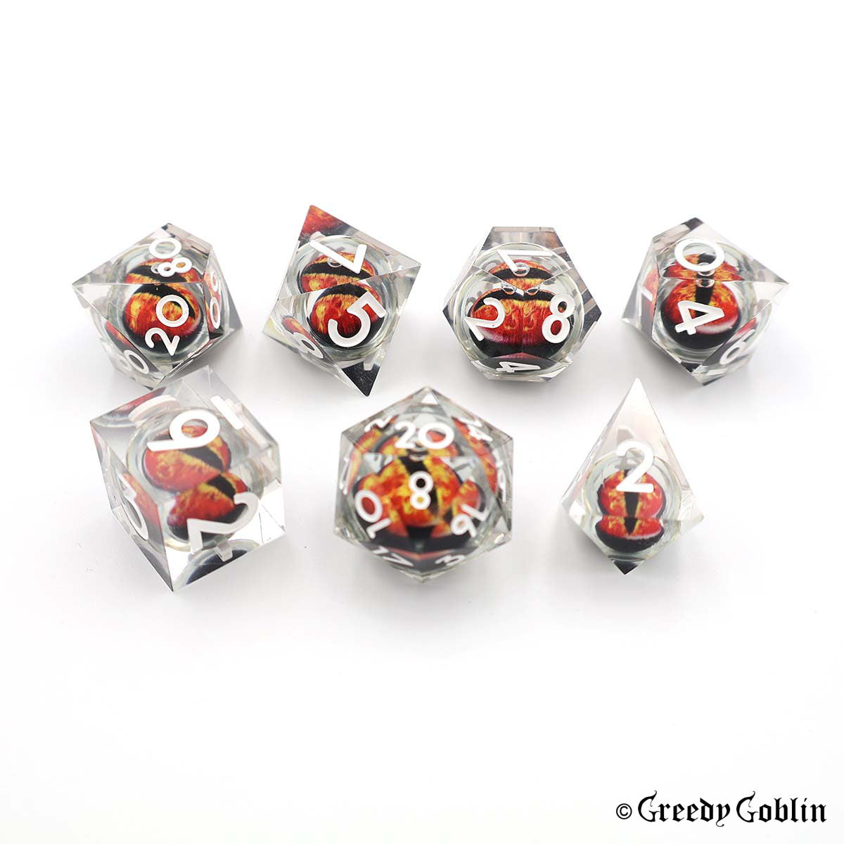 Liquid Core Dice Set (Clear Red Eye)