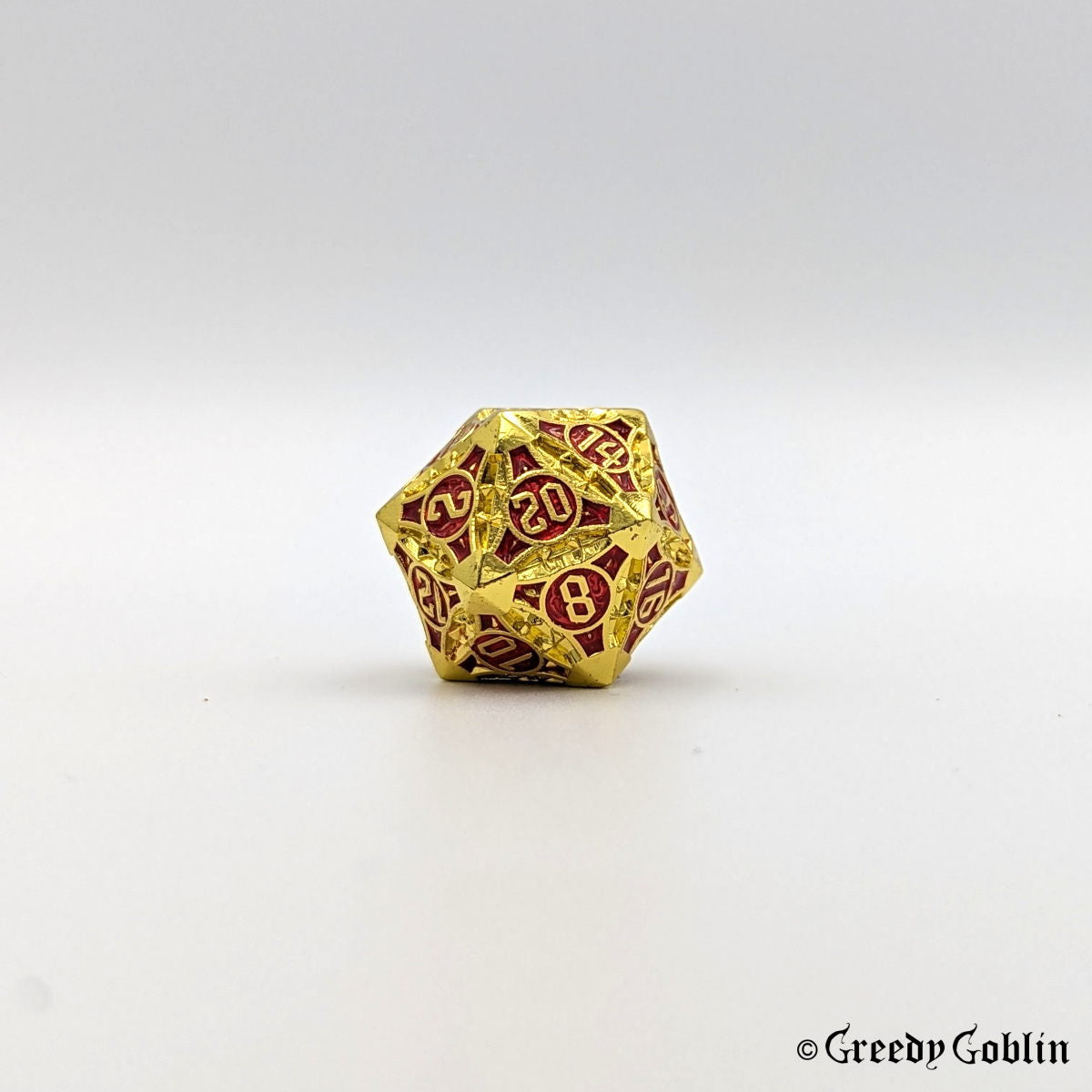 Metal Polydice Set (Gold Ruby Red)