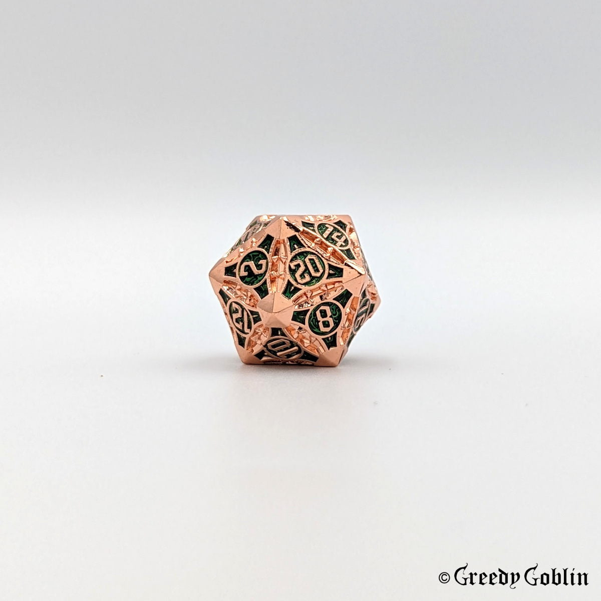 Metal Polydice Set (Rose Gold Emerald Green)