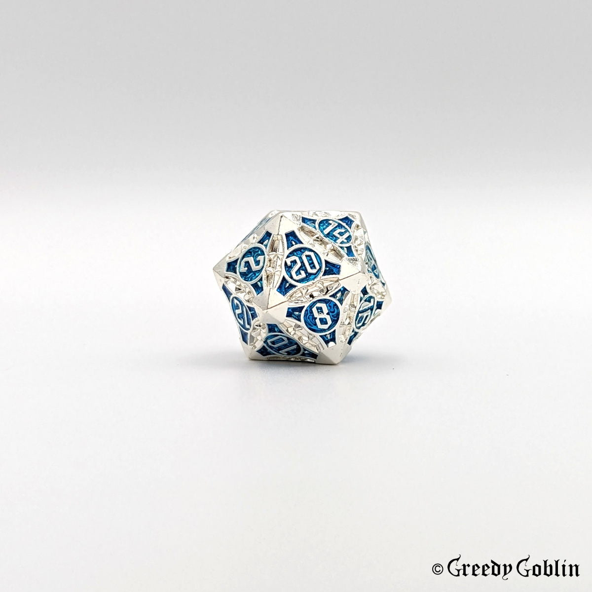 Metal Polydice Set (Silver Sapphire Blue)