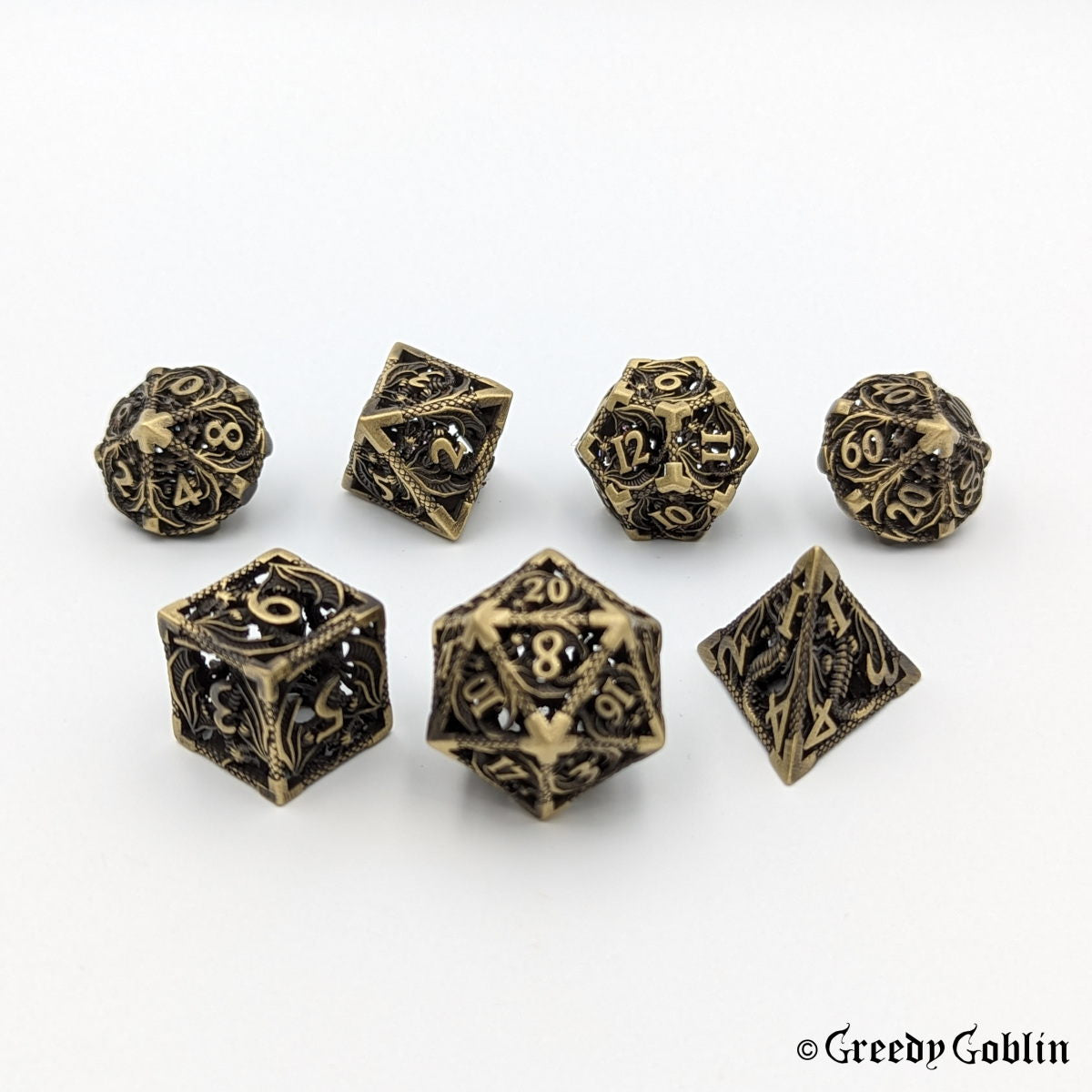 // Metal Hollow Dice Set (Dragon Bronze) (OP)