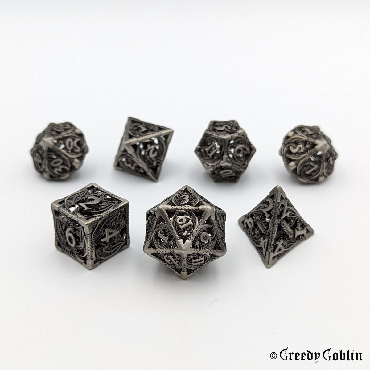 Metal Hollow Dice Set (Dragon Tungsten)