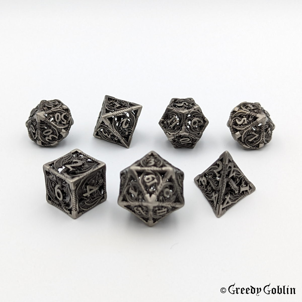 Metal Hollow Dice Set (Dragon Tungsten)