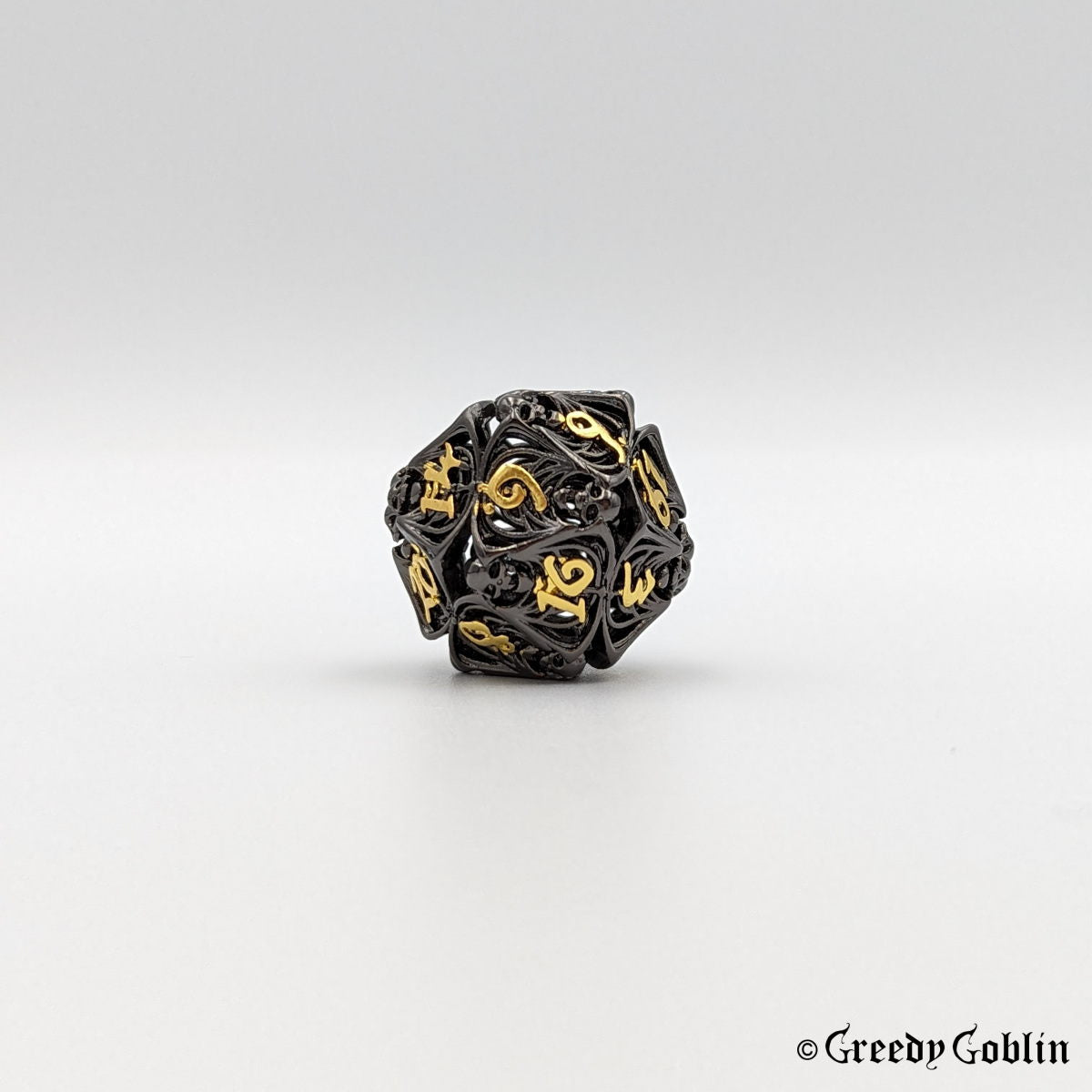 Metal Hollow Dice Set (Skull Gun Metal)