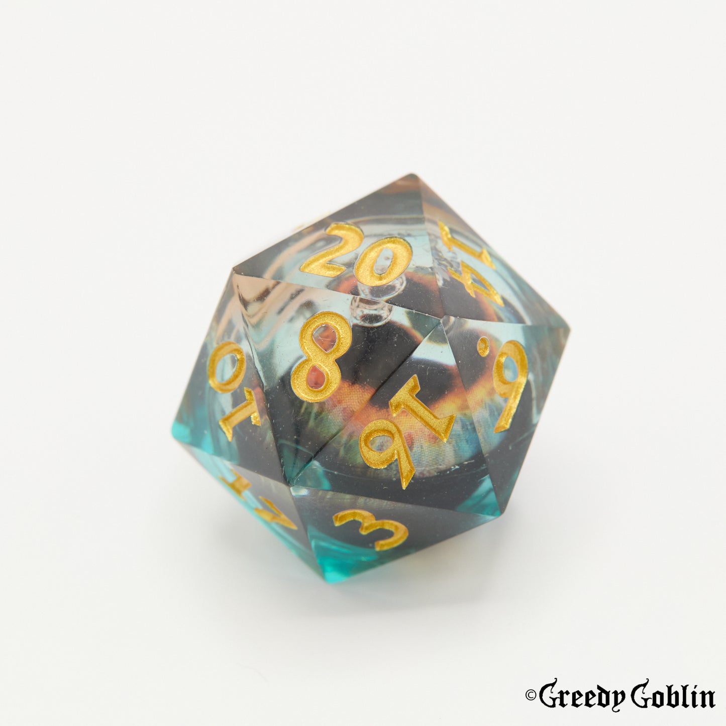 Liquid Core Dice Set (Grey and Blue Wide Eyed)