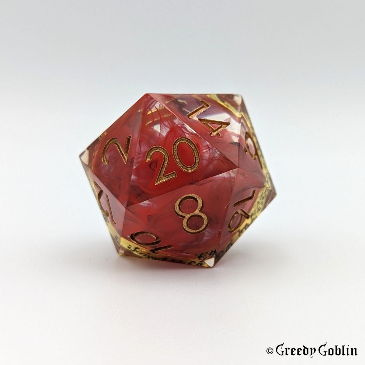 Medium Sharp D20 (Red Gold Ring)