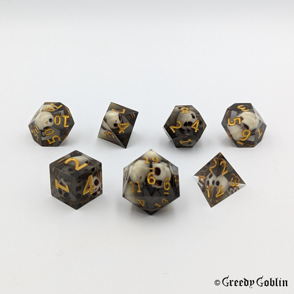 Sharp Polydice Set (Skull Transparant Black)