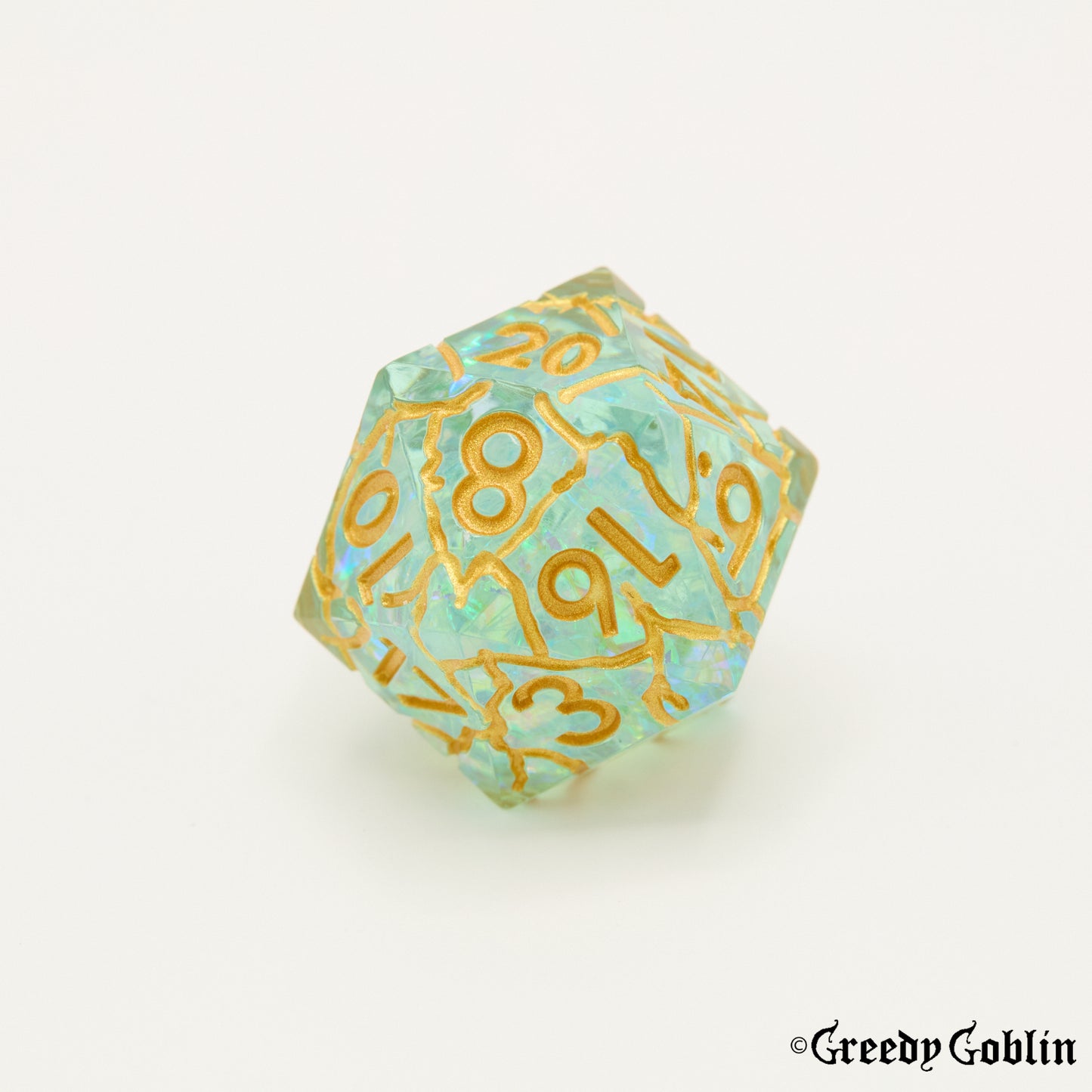 Sharp Polydice Set (Green Gold Cracked)