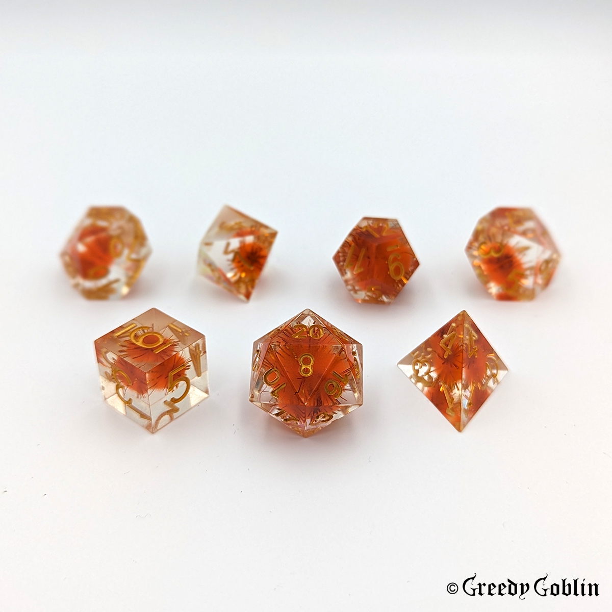 Sharp Polydice Set (Transparent Orange)