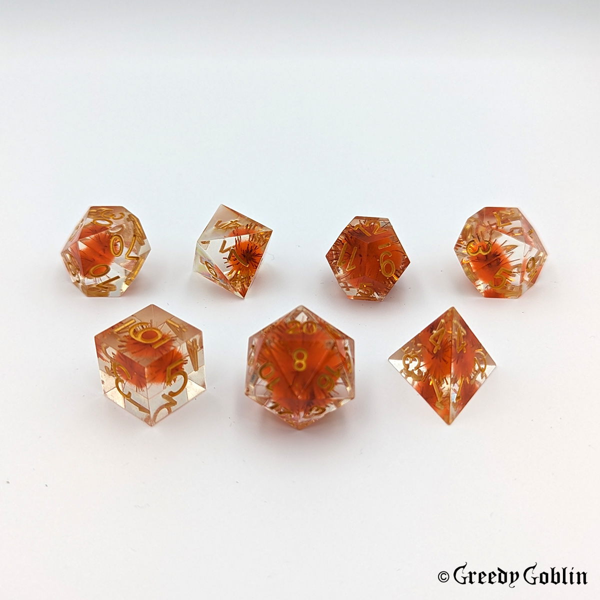 Sharp Polydice Set (Transparent Orange)