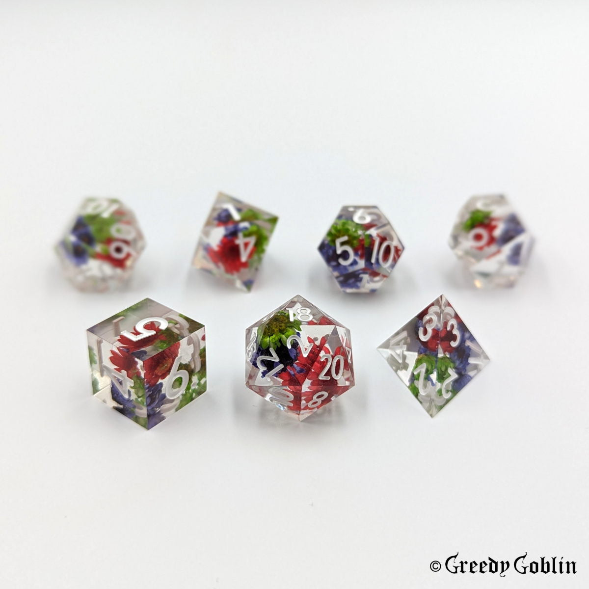 Sharp Polydice Set (Transparent Flowers)