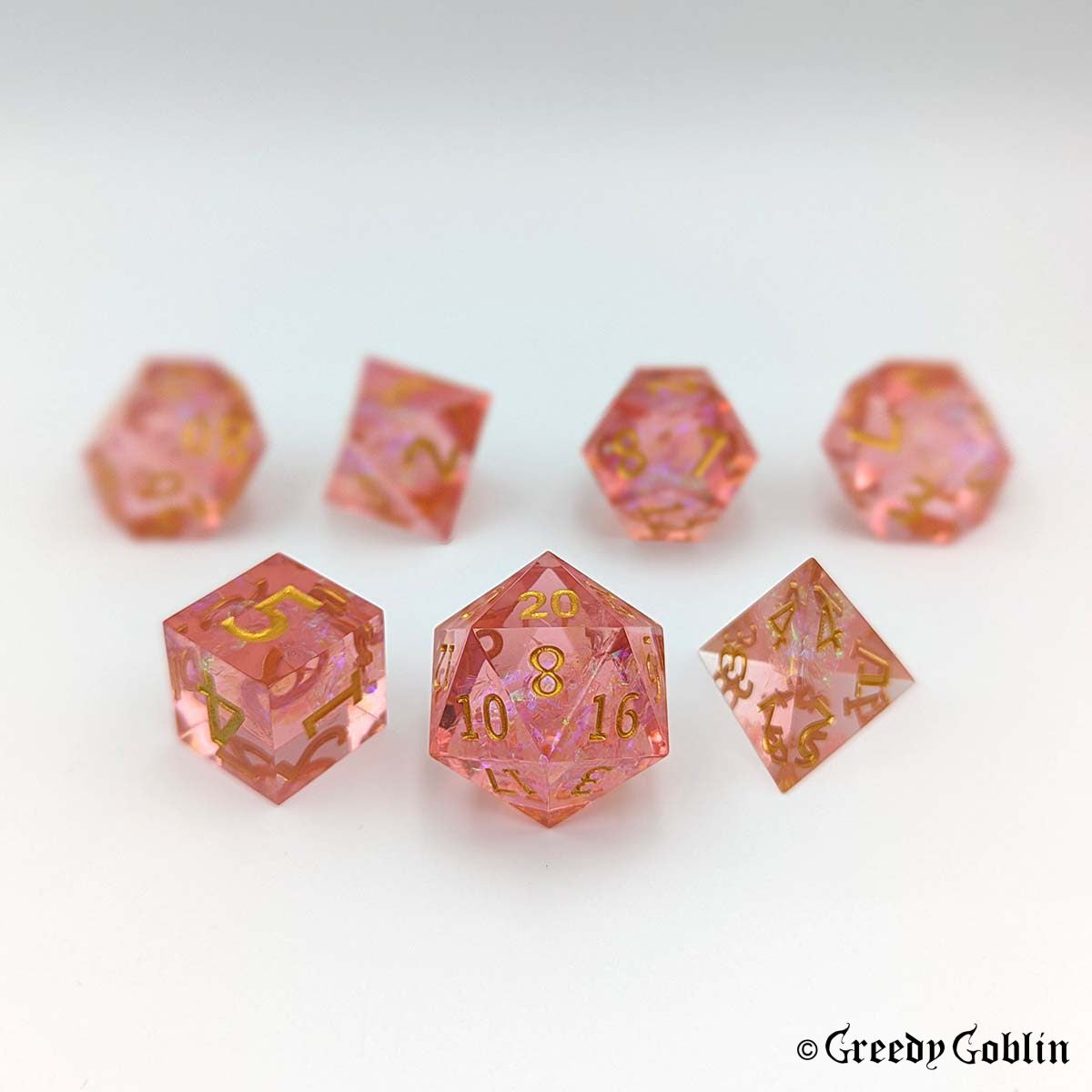 Sharp Polydice Set (Transparent Pink)