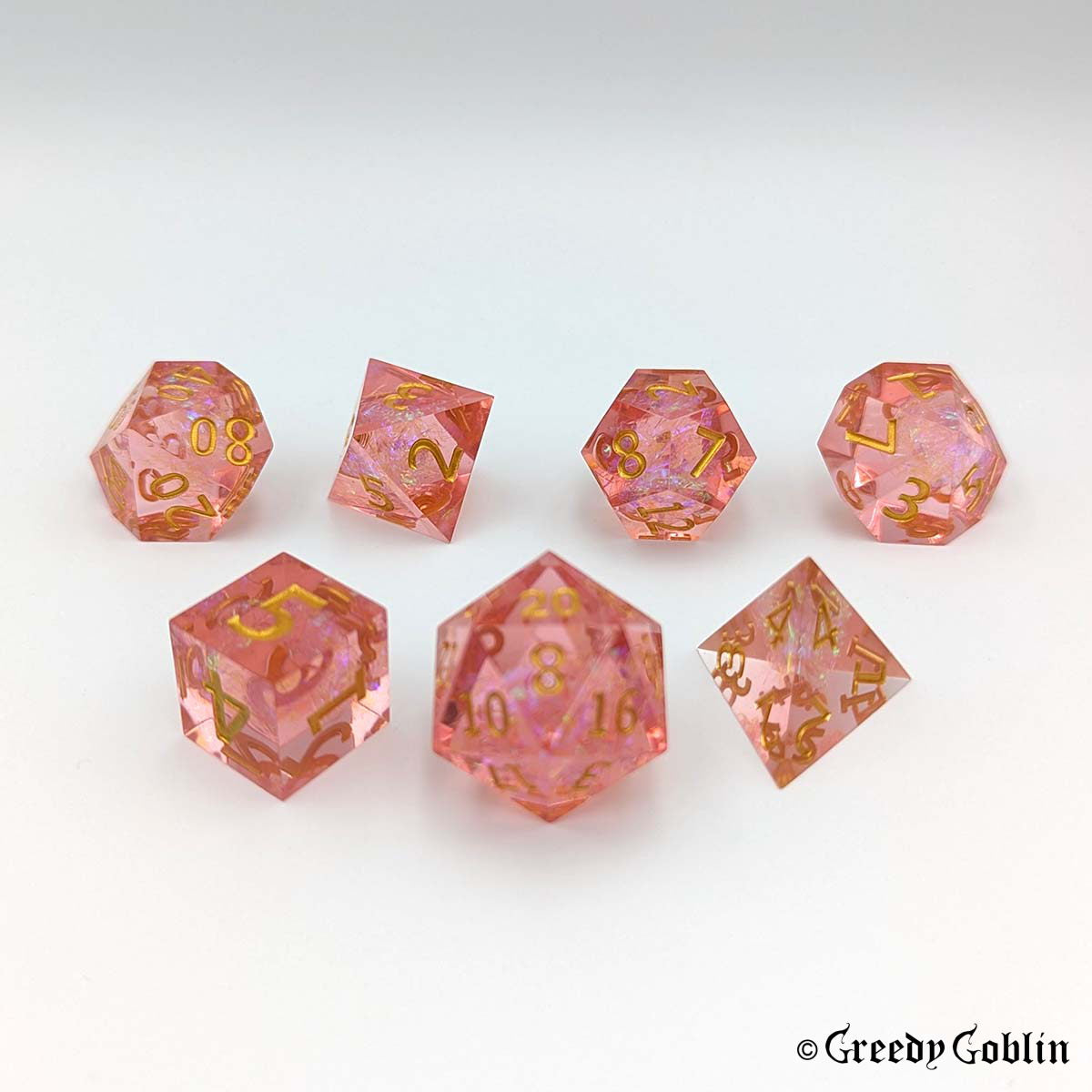 Sharp Polydice Set (Transparent Pink)